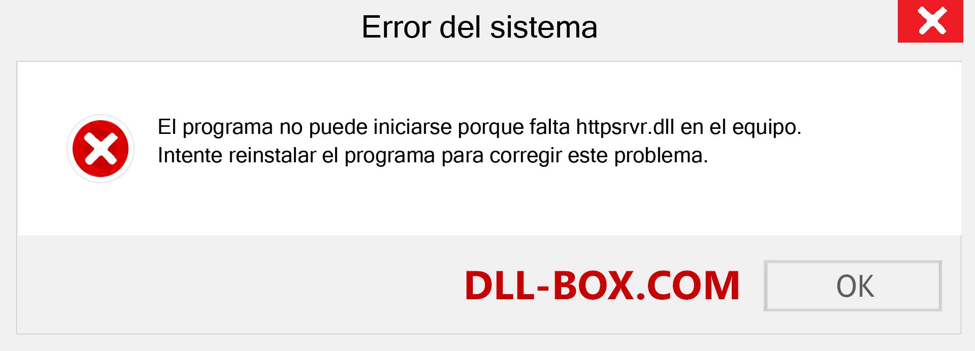 ¿Falta el archivo httpsrvr.dll ?. Descargar para Windows 7, 8, 10 - Corregir httpsrvr dll Missing Error en Windows, fotos, imágenes